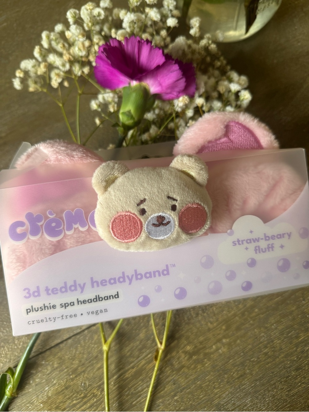 The Crème Shop 3D Teddy Plush Headband - Pink